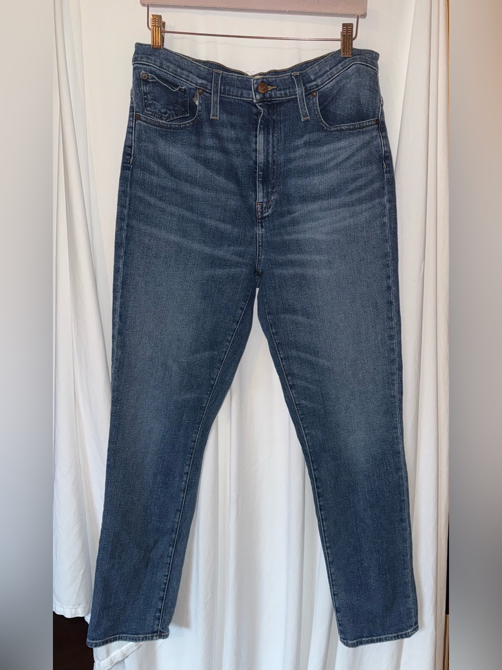 Madewell Blue Denim Jeans with Copper Button
